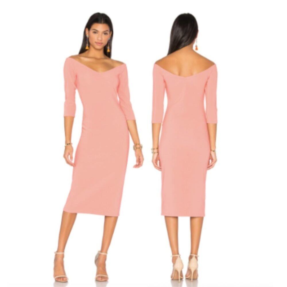 Revolve LPA Midi Dress 130 in Rose Pink